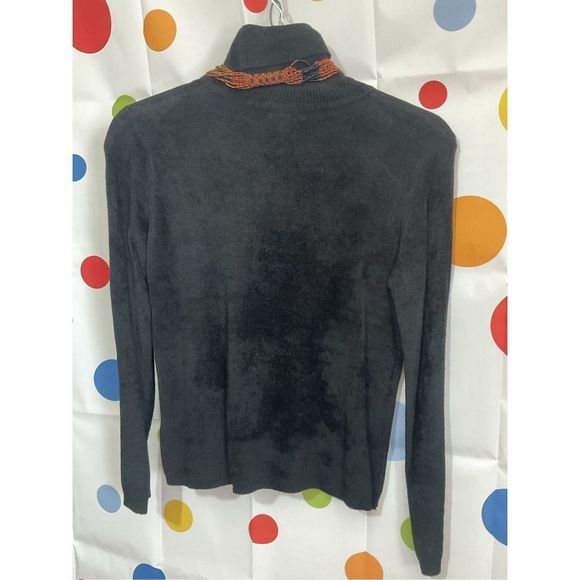 IDG International Direct Black Turtleneck Chenille Soft Size Petite Medium 🌸🍒 - Picture 9 of 9